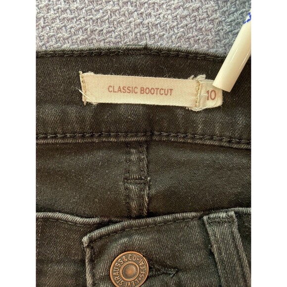 Levis Womens 10 Classic Bootcut Jeans Black Cotton Blend Stretch Mid Rise - Picture 7 of 11